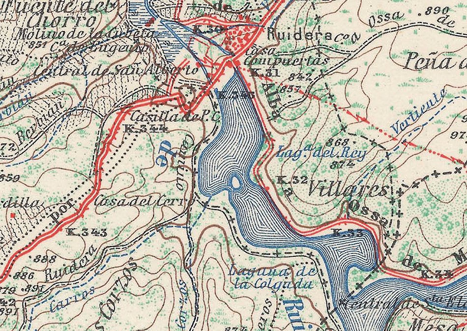 Mapa de Ruidera del año 1954
