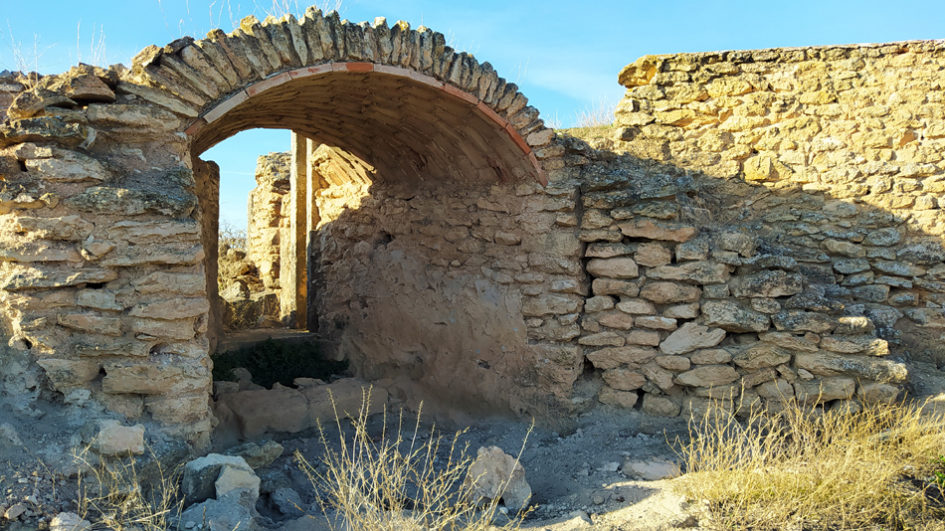 Ruinas del molino del Cuervo, en el Alto Guadiana, 2020