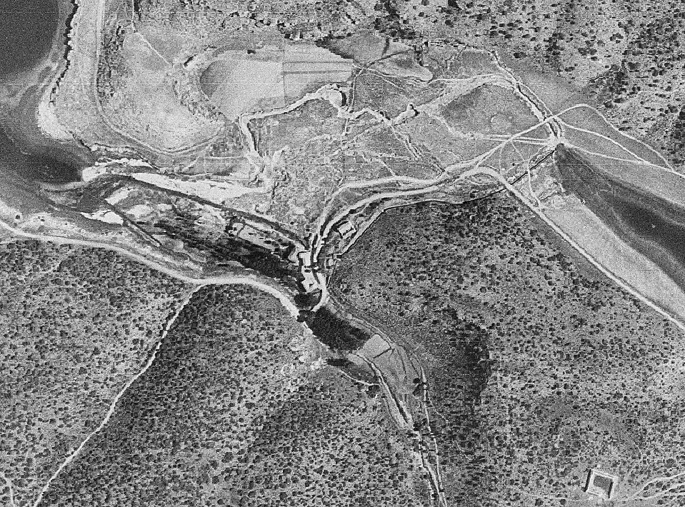 Central hidroeléctrica de Ruipérez en las Lagunas de Ruidera, años 1956-57